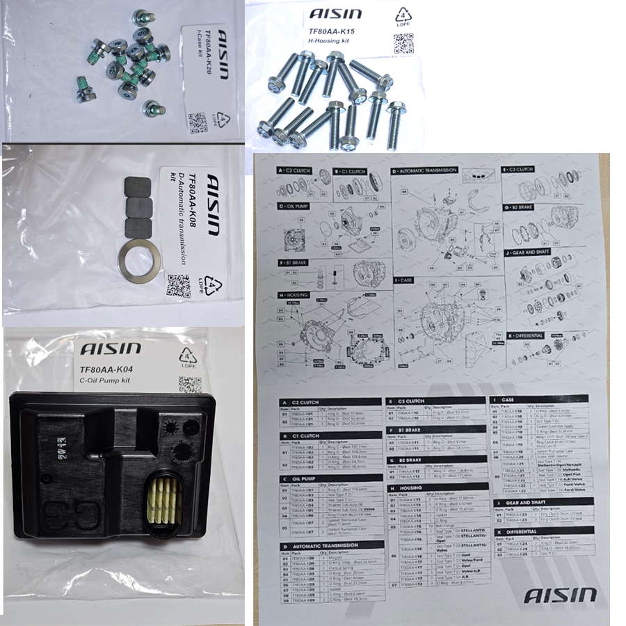 OHK SEAL KIT WITHOUT PISTONS TF-80SC, TF-80SD, TF-81SC, TF-82SC, TF-83SC
