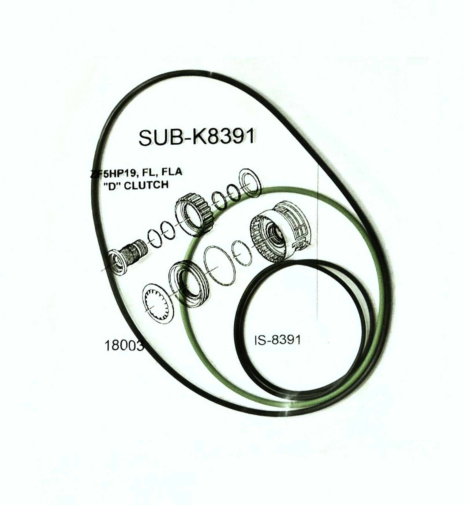 SEAL RINGS KIT 5HP19 5HP19FL 01V 5HP19FLA DRUM D